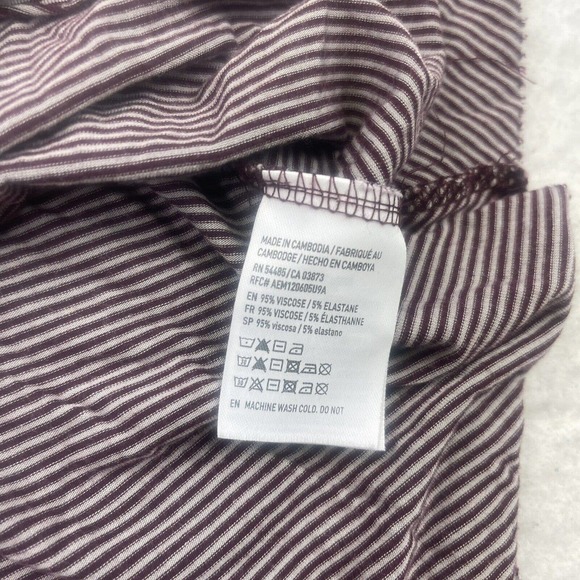American Eagle Shirt Womens XS Soft & Sexy Purple Gray Striped Short Sleeve - Picture 10 of 12